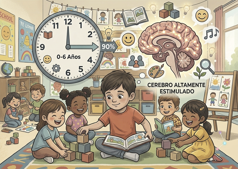 90% del desarrollo cerebra antes de los 6 años